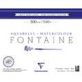 Clairefontaine FONTAINE Aquarellblock halbsatiniert, 24 cm x 30 cm, Block (4-seitig geleimt)