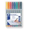 STAEDTLER® Lumocolor non-permanent Folienschreiber-Set, Superfein, ca. 0,4 mm, 8 Farben