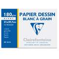 Clairefontaine Zeichenpapier DESSIN BLANC À GRAIN, 21 cm x 29,7 cm, DIN A4, Packung mit 12 Bogen, glatt|rau, 180 g/m²