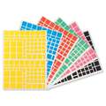 Aufkleber Sets, 2592 Stück, rechteckig, farbig sortiert