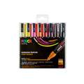 UNI POSCA PC-5M Marker 8er-Sets, Warme Farben, Kunststoff-Etui