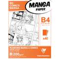 Clairefontaine Manga-Papier, 25 cm x 35,3 cm, DIN B4, 200 g/m², glatt, Neutral, Packung mit 40 Blatt