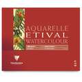 Clairefontaine Aquarellpapier ETIVAL, 300 g/qm, 10 Blatt, 18 cm x 24 cm, Block (4-seitig geleimt)