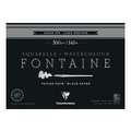 Clairefontaine FONTAINE Aquarellblock Noir, 26 cm x 36 cm, 300 g/m², fein, Block mit 15 Blatt (vierseitig geleimt)