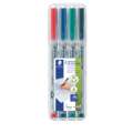 STAEDTLER® Lumocolor non-permanent Folienschreiber-Set, Superfein, ca. 0,4 mm, 4 Farben