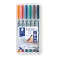 STAEDTLER® Lumocolor non-permanent Folienschreiber-Sets, Superfein, ca. 0,4 mm, 6 Farben