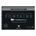 Clairefontaine FONTAINE Aquarellblock Noir, 19 cm x 26 cm, 300 g/m², fein, Spiralblock mit 12 Blatt