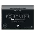 Clairefontaine FONTAINE Aquarellblock Noir, 30 cm x 40 cm, 300 g/m², fein, Spiralblock mit 12 Blatt