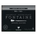 Clairefontaine FONTAINE Aquarellblock Noir, 24 cm x 30 cm, 300 g/m², fein, Spiralblock mit 12 Blatt