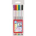 STABILO® Pen 68 brush Kunststoff-Etuis, 6er Set