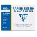 Clairefontaine Zeichenpapier DESSIN BLANC À GRAIN, 24 cm x 32 cm, Packung mit 12 Bogen, glatt|rau, 180 g/m²
