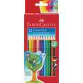 FABER-CASTELL Colour Grip Farbstifte-Sets, 12 Farbstifte im Kartonetui