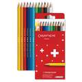 CARAN D'ACHE® Swisscolor im Karton-Etui, wasserfeste Farbstifte, Set mit 12 Stiften