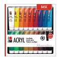 Marabu Acrylfarbe Basic Sets, 18 x 36 ml