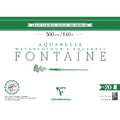 Clairefontaine FONTAINE Aquarellpapier Grobkorn, 23 cm x 31 cm, 20 Blatt, 300 g/m², Block (4-seitig geleimt)