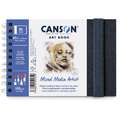 CANSON® Mixed Media Artist ART BOOK, Spiral-Skizzenbuch, 14,8 cm x 21 cm, DIN A5, fein, 300 g/m², Querformat, spiralgebunden an der kurzen Seite