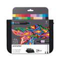 WINSOR & NEWTON™ promarker™ Wallet 24er-Sets, Kunst und Illustration, Set, Keilspitze|konische Spitze, 24 x promarker™