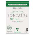 Clairefontaine FONTAINE Aquarellpapier Grobkorn, 21 cm x 29,7 cm, DIN A4, 12 Blatt, 300 g/m², Block (1-seitig geleimt)