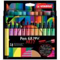 STABILO® ARTY Pen 68 MAX-Sets, 24er Etui, 1-5 mm, Keilspitze