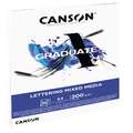 CANSON® Graduate Lettering Mixed Media Block, 21 cm x 29,7 cm, DIN A4, strukturiert, 200 g/m², Block (1-seitig geleimt)