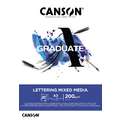 CANSON® Graduate Lettering Mixed Media Block, 29,7 cm x 42 cm, DIN A3, strukturiert, 200 g/m², Block (1-seitig geleimt)