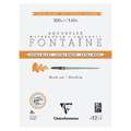 Clairefontaine Aquarellpapier FONTAINE Extra White, satiniert, 31 cm x 41 cm, 300 g/m², satiniert, Block mit 12 Blatt (4-seitig geleimt)