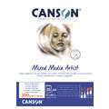 CANSON® Mixed Media Artist Papier, 21 cm x 29,7 cm, DIN A4, 300 g/m², fein, 1-seitig geleimter Block mit 25 Blatt