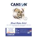CANSON® Mixed Media Artist Papier, 29,7 cm x 42 cm, DIN A3, 300 g/m², fein, 1-seitig geleimter Block mit 25 Blatt