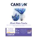 CANSON® Mixed Media Essentia Papier, 29,7 cm x 42 cm, DIN A3, 250 g/m², fein, 1-seitig geleimter Block mit 30 Blatt