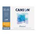 CANSON® Montval® Aquarellkarton, 300 g/qm Feinkorn, 21 cm x 29,7 cm, DIN A4, 300 g/m², fein, Block mit 12 Blatt, an der kurzen Seite geleimt
