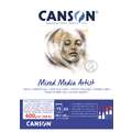 CANSON® Mixed Media Artist Papier, 29,7 cm x 42 cm, DIN A3, 600 g/m², fein, 1-seitig geleimter Block mit 15 Blatt