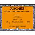 ARCHES® Aquarellkarton-Blöcke Aquarell-Büttenblock, 46 cm x 61 cm (12P), 300 g/m², Block (4-seitig geleimt), Block mit 20 Blatt, Oberfläche Grobkorn (Torchon)