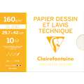 Clairefontaine Zeichenpapier, 160 g/m², 10 Blatt, DIN A3, 29,7 cm x 42 cm