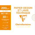 Clairefontaine Zeichenpapier, 200 g/m², 10 Blatt, DIN A3, 29,7 cm x 42 cm