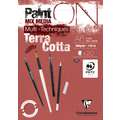 Clairefontaine Paint ON Terrakotta, 10,5 cm x 14,8 cm, DIN A6, 250 g/m², fein, 1-seitig geleimter Block mit 20 Blatt
