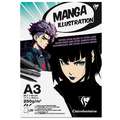 Clairefontaine Manga Illustration Zeichenblock, 250 g/m², 20 Blatt, DIN A3