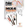 Clairefontaine Paint ON Mix Media MIX4 Block, 12 Blatt, 10,5 cm x 14,8 cm, DIN A6, Block (1-seitig geleimt), 250 g/m²