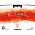 Clairefontaine Aquarellpapier ETIVAL, 300 g/m², 10 Blatt, 24 cm x 30 cm, Block (4-seitig geleimt)
