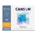 CANSON® Montval® Aquarellkarton, 200 g/m² Feinkorn, 24 cm x 32 cm, 200 g/m², fein, Block mit 40 Blatt, an der langen Seite geleimt