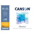 CANSON® Montval® Aquarellkarton, 300 g/qm Feinkorn, 29,7 cm x 42 cm, DIN A3, 300 g/m², fein, Block mit 100 Blatt, an der kurzen Seite geleimt