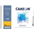 CANSON® Montval® Aquarellkarton, 300 g/qm Feinkorn, 24 cm x 32 cm, 300 g/m², fein, Spiralblock mit 12 Blatt, gebunden an der kurzen Seite