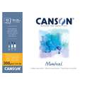CANSON® Montval® Aquarellkarton, 300 g/qm Feinkorn, 18 cm x 25 cm, 300 g/m², fein, Block mit 12 Blatt, an der kurzen Seite geleimt