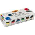 KREUL Javana Stoffmalfarben für helle Stoffe Sets, Grundfarben, Set, 6 x 20 ml, inkl. Pinsel
