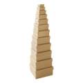 folia® Pappboxen, 12er-Set eckig, Natur, Set