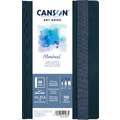 CANSON® Montval® ART BOOK, Hardcover-Aquarellbuch, 300 g/qm, 14 cm x 21,6 cm, Block (1-seitig geleimt), fein, Bindung lange Seite