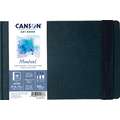 CANSON® Montval® ART BOOK, Hardcover-Aquarellbuch, 300 g/qm, 21,6 cm x 14 cm, Block (1-seitig geleimt), fein, Bindung kurze Seite