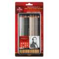 KOH-I-NOOR MONDELUZ Aquarellstift Sets, 12 Stifte, Grautöne