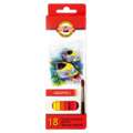 KOH-I-NOOR Aquarell Schul-Farbstifte „Fisch“, 18 Stifte