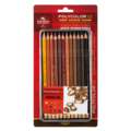 KOH-I-NOOR POLYCOLOR Künstlerfarbstifte, Sets, 12er Set, Braune Edition, Set