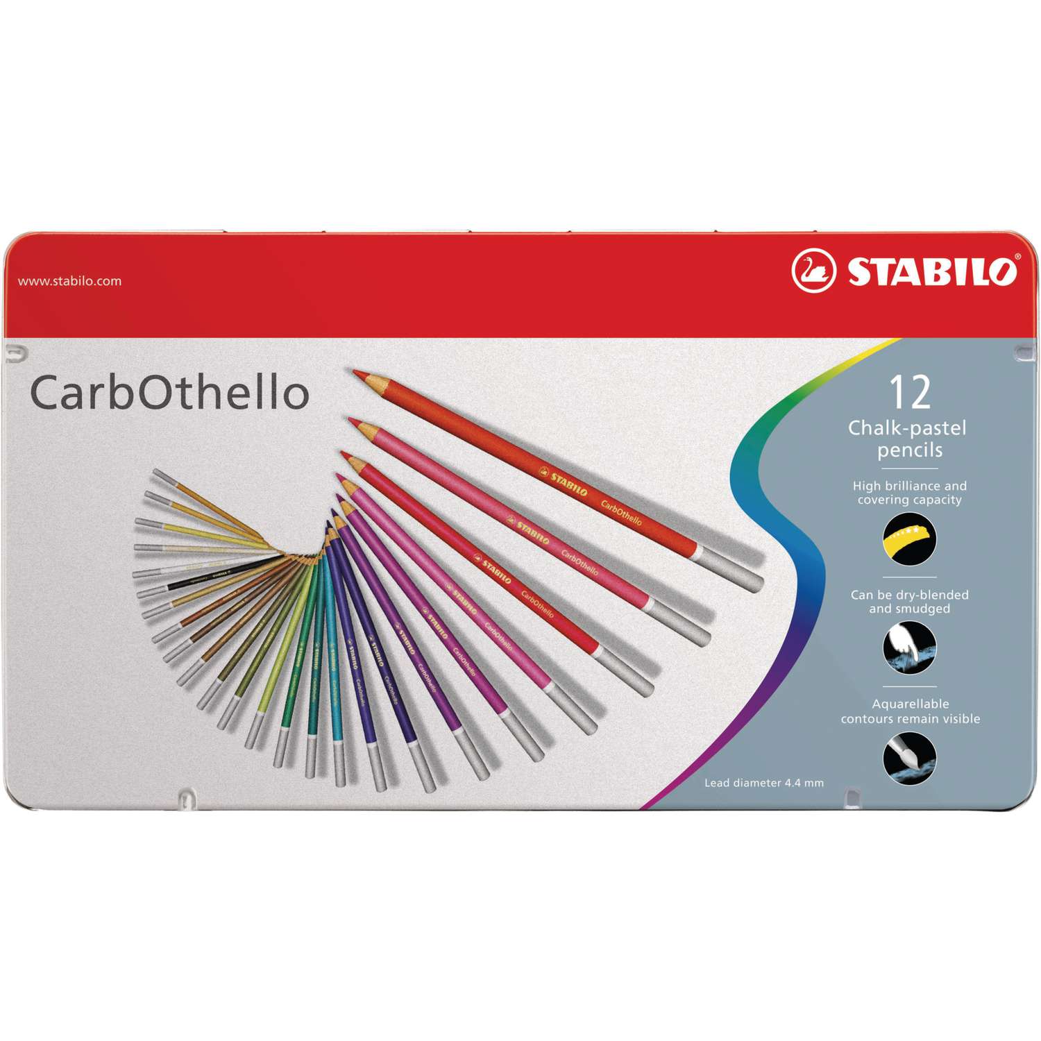Pastellkreidestift STABILO CarbOthello 12er Metalletui Pastellstifte Stifte Set 